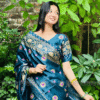 Japani Silk Saree - Sky Blue with Afsan Print Work