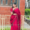 Party Wear Saree - Maroon with Heavy Stone Work