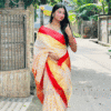 Pure Katan Silk Saree Sada Lal (White-Red)