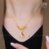 Elegant Golden Necklace Set with Free Nose Pin & Ring